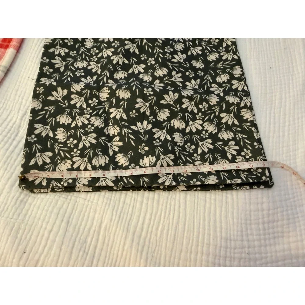 Pillow Covers Floral‎ Cotton Fabric Green White zippered